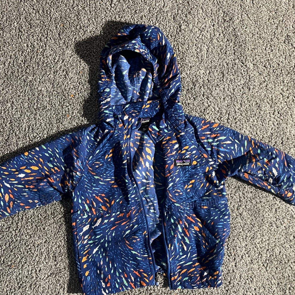 Patagonia Kids Rain Jacket Hooded Waterproof Shell Multicolor